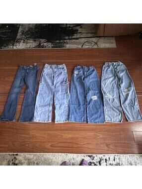 Set of 4 Wide Leg Denim Jeans for Kids size 12